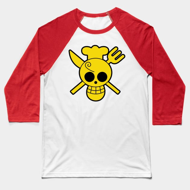 Sanji Jolly Roger 1 Baseball T-Shirt by onepiecechibiproject